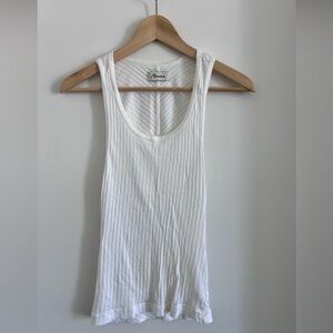 Rowan White Ribbed Tank Top